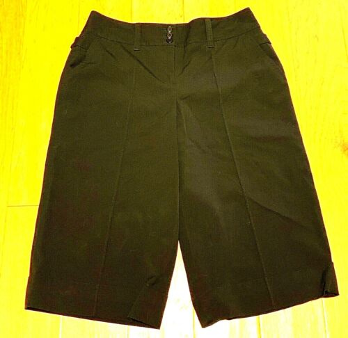 ANN TAYLOR LOFT SZ 10 BLACK JULIE SHORTS PLEATED ACCENT 3 BUTTON WAIST 30W X 17L - Picture 3 of 6