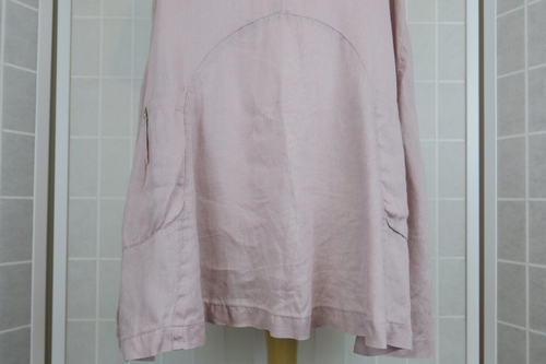 Phase Eight Tunic Top Size 14 Dusty Pink Linen Short Sleeve Pockets Summer Boho - Picture 9 of 12