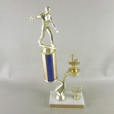 HORSESHOE TROPHY AWARD 13.5" TALL Marble Base  Blue 1st First Place
