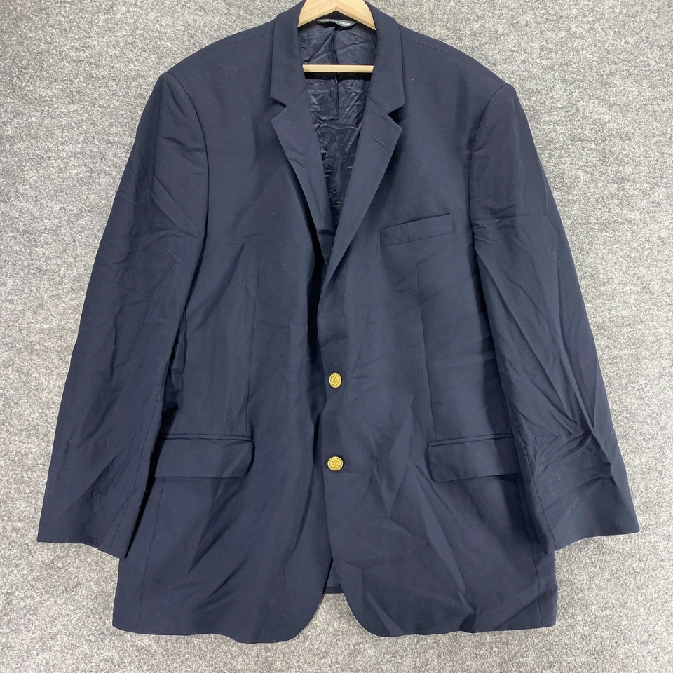 Blazer Eddie Bauer Hombre 46 Azul Lana Abotonada Manga Larga Bolsillos Ajuste Regular Foto 4 de 4