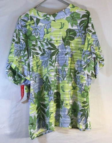 Coral Bay Women’s Top Size 2X Floral Short Sleeve Casual Vacation Resort Beach - Bild 2 von 10
