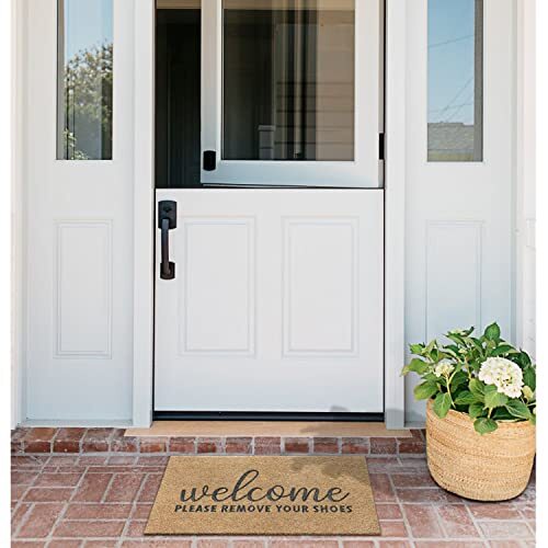 Welcome Outdoor Mat Please Remove Your Shoes Non-Slip Door Mat for Entryway - Picture 4 of 7