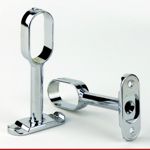 2 Wardrobe Rail Hanger Rod Socket Fitting Standard Support Tube Centre Bracket - Picture 8 of 8