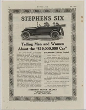 1916 Stephens Motor Branch of Moline Plow Co. Ad: Stephens Six Auto, Illinois