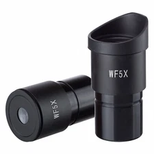 One Pair WF5X Stereo Microscope Eyepieces with Rubber Eye Cups Mount 30.5mm