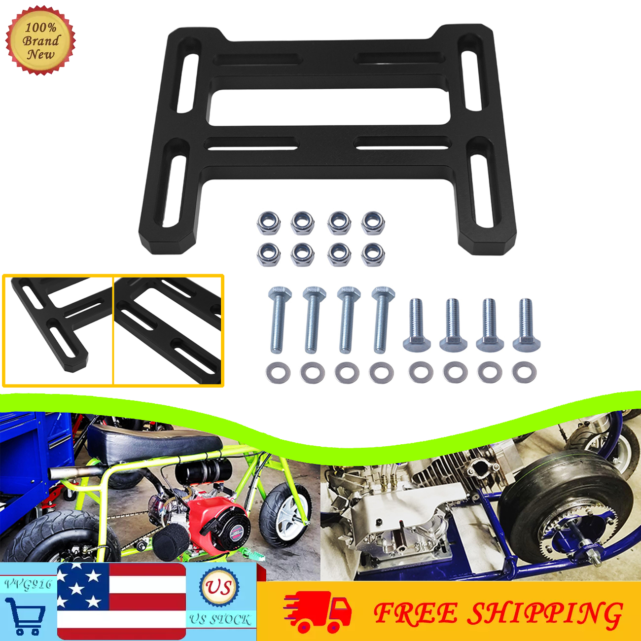 Aluminum Motor Engine Mount Adapter Bracket Plate for Coleman 100 Doodlebug DB30