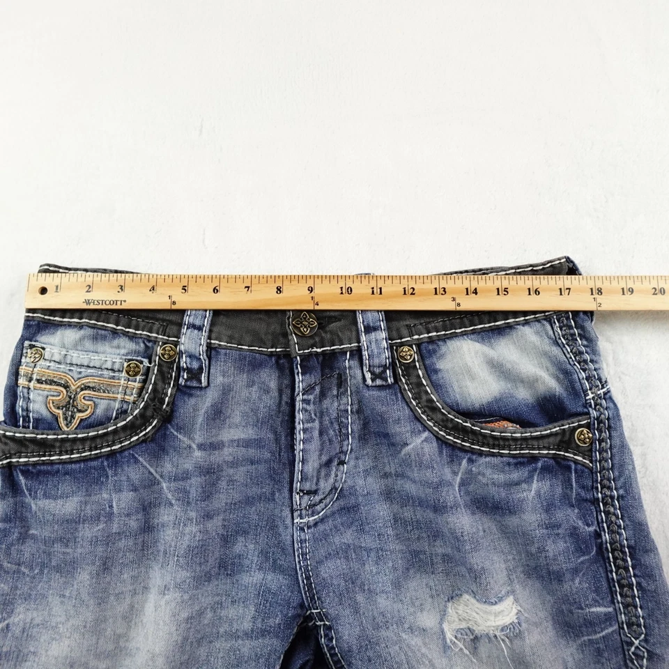 Pantalones Cortos Rock Revival Para Hombre 34 Rylance Denim Desgastado Jean Rasgado Corte Foto 4 de 4