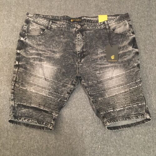 Rocawear Mens Shorts 46 Black Jean Washed Denim Y2K Skinny Hip Hop Stretch NWT