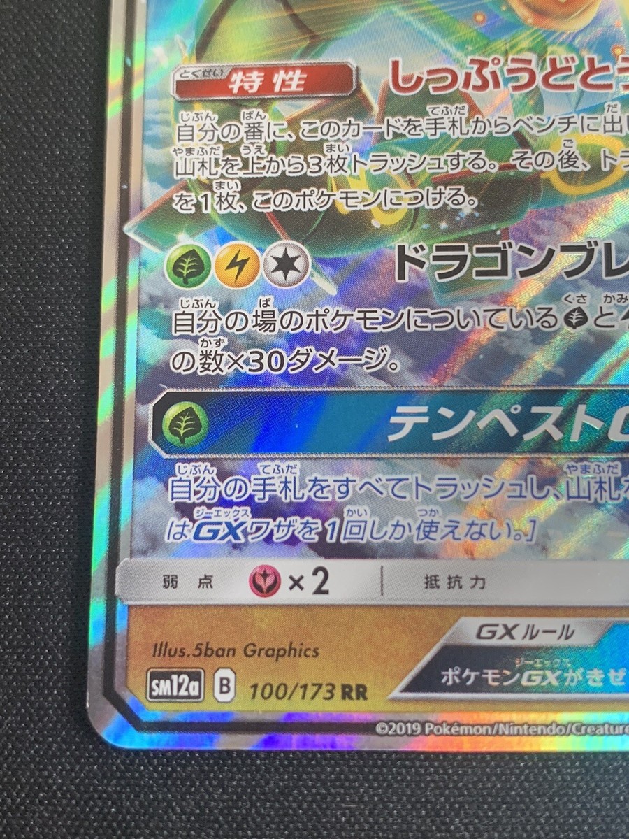 専用　レイパロ Pokemon Card Japanese Rayquaza GX RR Holo 2019 100/173 sm12a