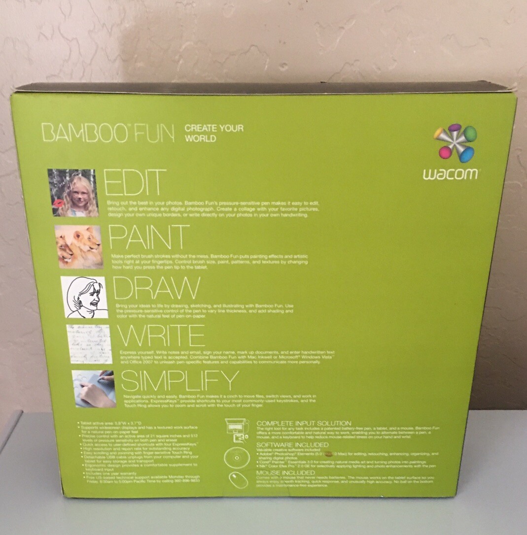Wacom Bamboo Fun CTE450K USB Drawing Tablet with Pen & Mouse