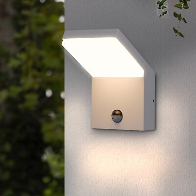 Motion Sensor Porch Light Outdoor Wall Mount Light Fixture White Led Wall Sconce