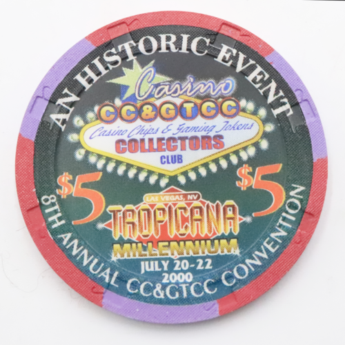 Tropicana Hotel/Casino, Las Vegas - $5 Chip - 8th annual convention CCGTCC -2000 - Picture 1 of 2