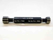 NEW 1/2 14 NPSM PIPE THREAD PLUG GAGE .5 .50 GO NO GO P.D.'S = .7784 & .7851 2B