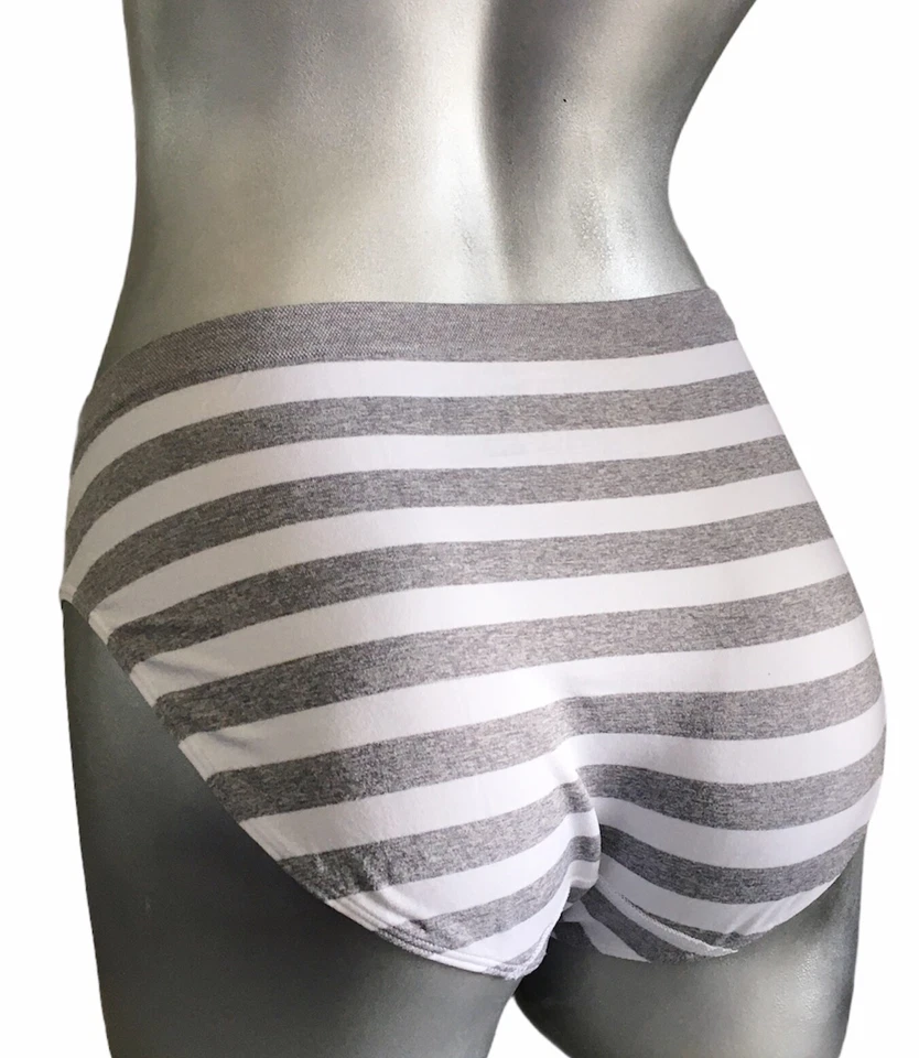 Victorias Secret 标志腰部无缝希瑟条纹高腿内裤 S NWT — 第 3/4 张图片