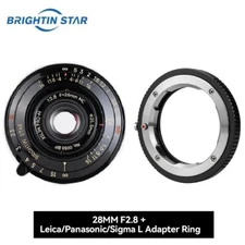 Brightin Star 28mm F2.8 Full Frame Leica M Lens+Adapter Ring for Leica Sigma L