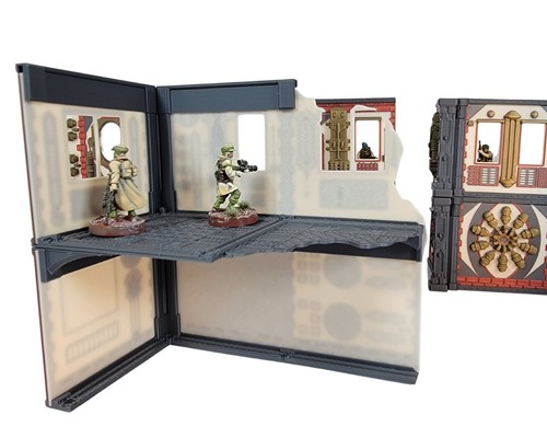 FULL COLOR Factory Two Story L Corner Ruins 28mm Tabletop Wargame Terrain - Picture 7 of 11