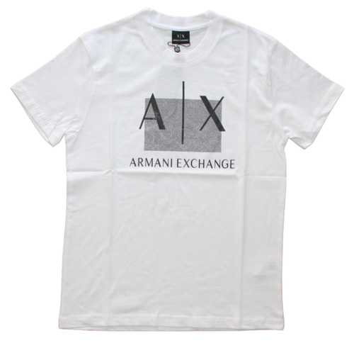 ARMANI EXCHANGE HERREN T-SHIRT IN WEISSER FARBE KLASSISCHER LOGODRUCK