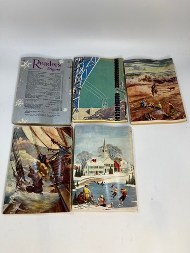 VINTAGE 1951 READER'S DIGEST Jan, Feb, Mar, Oct, Dec. Jan has a little stain. - Picture 2 of 2