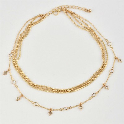 Women Multilayer Choker Necklace Crystal Star Chain Gold Simple Summer Jewelry Women Multilayer Choker Necklace Crystal Star Chain Gold Simple Summer Jewelry