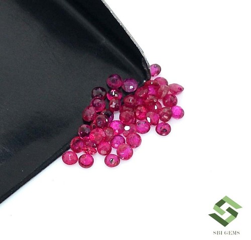 2 mm Natural Ruby Round Cut Lot 45 Pcs 2.14 CTS Calibrated Loose Gemstones - Picture 4 of 7