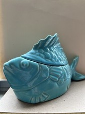 Vintage Bauer Pollo del Mare Tonno Pesce Panettiere Insalatiera Marrone 