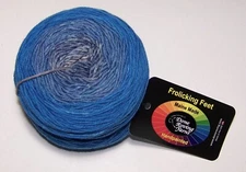 4oz Done Roving FROLICKING FEET GRADIENT DK HandPainted Merino Yarn #2 BATTLESHI