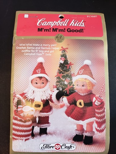 Vintage Campbell's Kids Häkelanleitung Heft Santa & Santa's Helper 1996