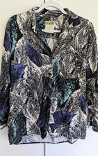 Vintage 90s Esprit Corduroy Leaf Print Button Down Shirt