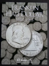 He Harris Franklin Half Dollars Coin Folder 1948-1963 Album Book 2695