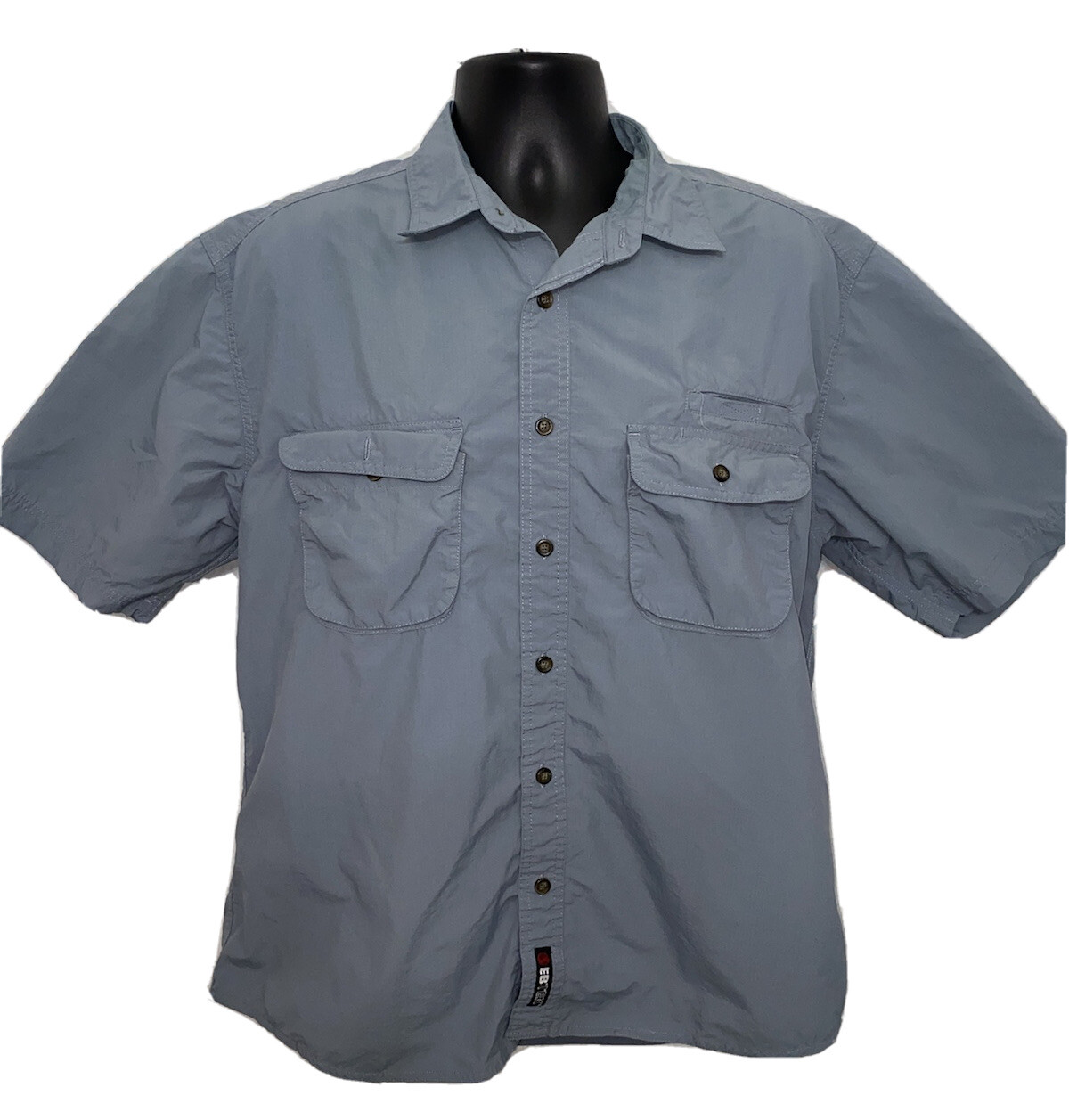 Mens Vintage EbTek Eddie Bauer Nylon Shirt Large Blue… Gem