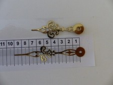 Uhrzeiger Prinzess, messing, Stundenzeiger 65 mm, Minutenzeiger 99 mm