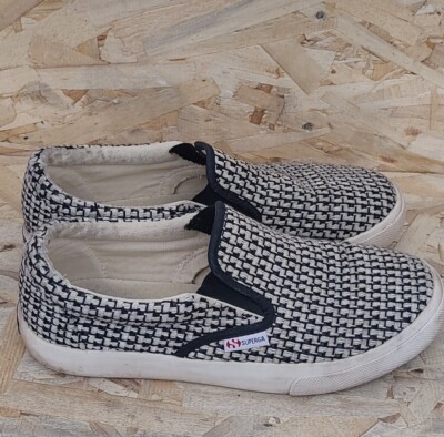 Superga Slip On Shoes  Womens 7 EU37.5 Unisex Black Tweed NWOB $120