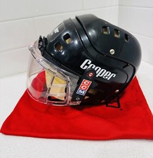 Vtg COOPER SK600 Black Ice Hockey Helmet With Z Leader Face Cover Rare