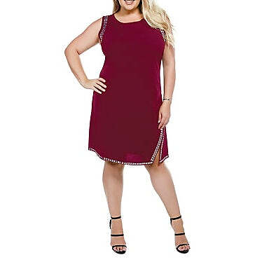 Vestido vaquero Belldini talla grande sin mangas con tachuelas, talla 3X - Imagen 2 de 4