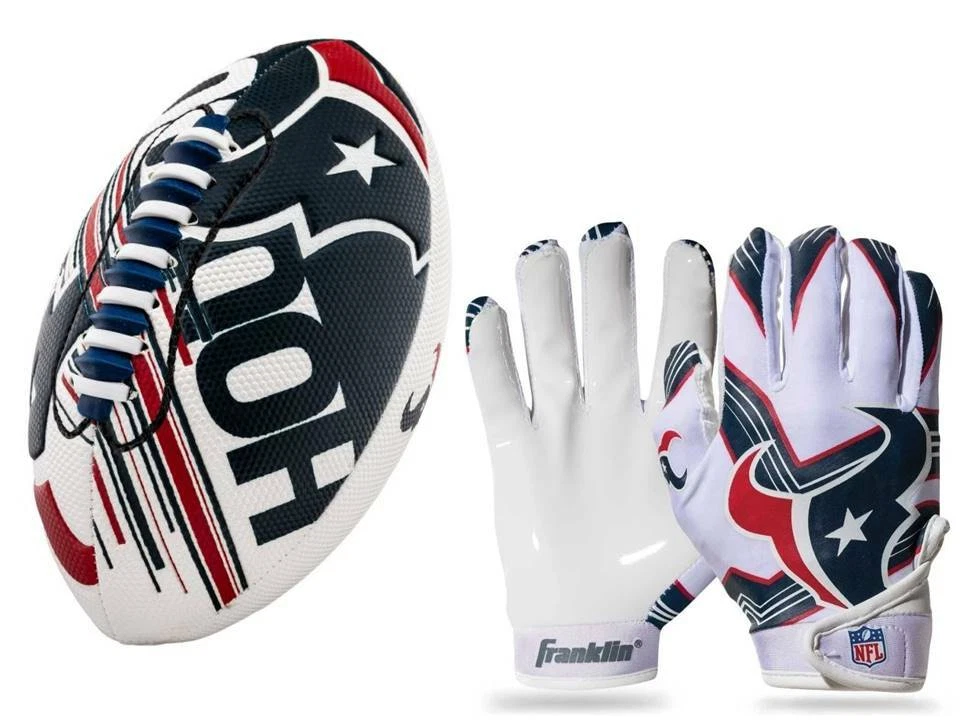 Houston Texans Kids NFL Spacelace Air Tech Football Gloves Ages