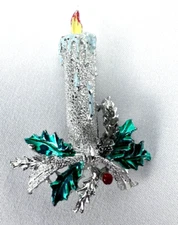 Vintage Gerry's Jewelry Christmas Candle Stick Brooch