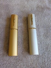 2 Reading glasses metal tube with hard case clear spring hinge strength 2.25