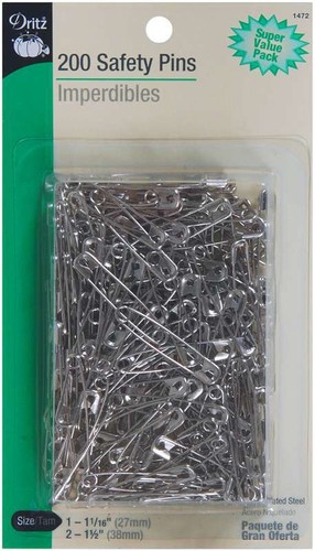 Safety Pins Sizes 1 & 2 200/Pkg
