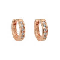 1 Paar MäDchen Wende Creolen Ohrringe Mit Zirkonia Echt Silber 925 Rosè Rot Gold
