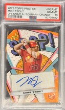 2023 Topps Pristine Baseball Mike Trout Oh Snap Orange /25 Auto #OSA-MT - PSA 10