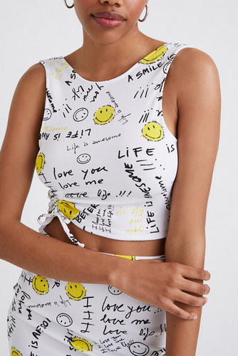Desigual Women's Tank Size L Smiley 22SWTKXE