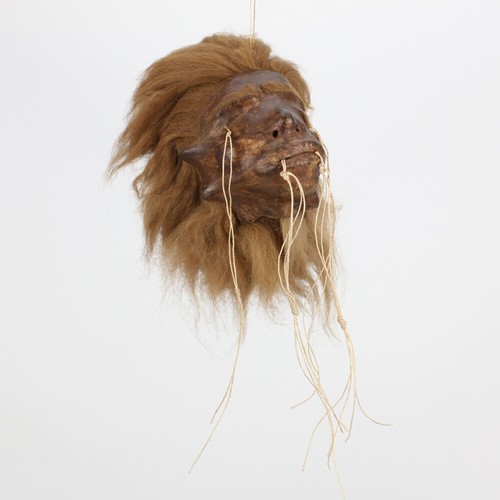 ¡Réplica! Colgante de espejo cabeza retráctil Shrunken Head Tsantsa Ecuador Jivaro decoración - Imagen 2 de 2