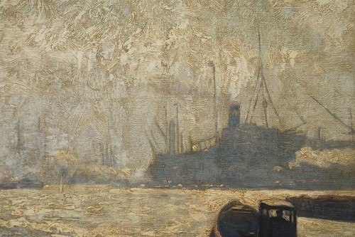 Hamburg Hafen am Abend Herbert Kuron 1888 Impressionist  - Bild 2 von 10