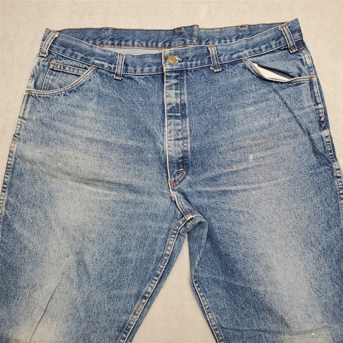 Vintage Saddle King Jeans Mens 42x30 Blue Denim USA Pants Western 