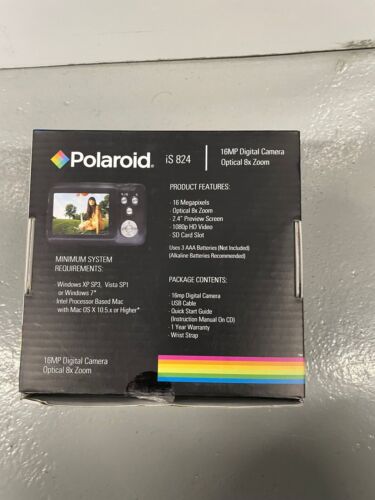 Polaroid iS824 16 Mega Pixel 8x Optical Zoom 1080p HD Camera - Plus Bag +sd Card - Picture 3 of 13