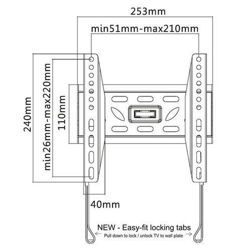 Super Slim TV Halterung passend für 23-36" ACOUSTIC SOLUTIONS BUSH GRUNDIG - Bild 3 von 4