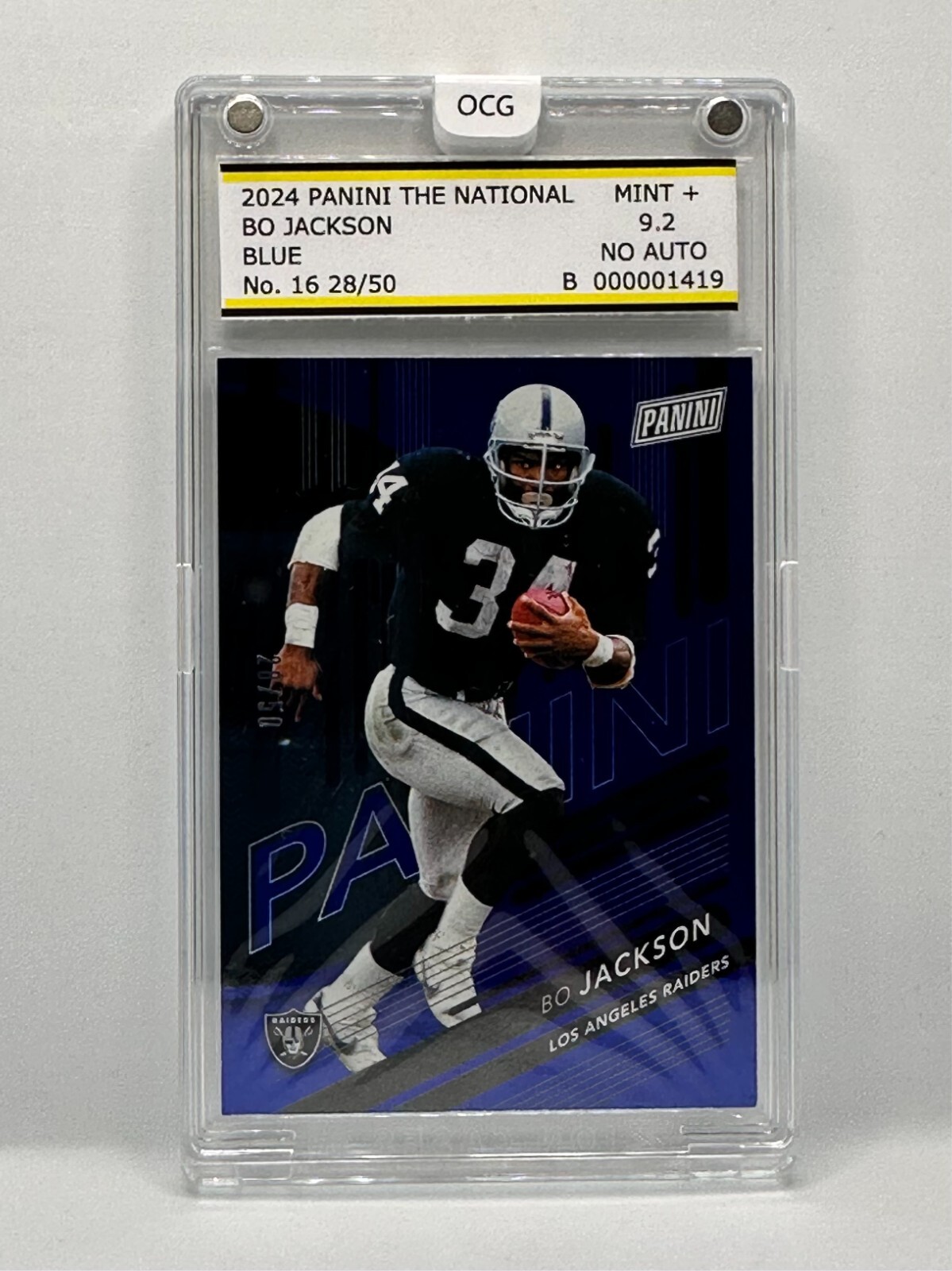 2024 Panini The National Blue Bo Jackson #28/50 #16 Graded 9.2 SP