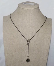 Silpada Silver Simple Delight Filigree Ball Lariat Necklace N1619 - minor flaw