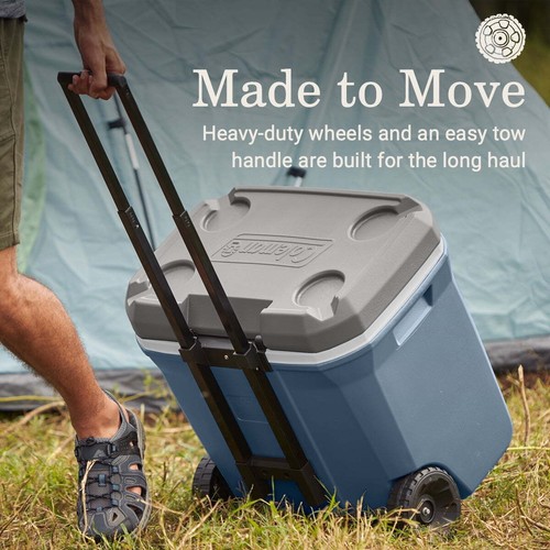 316 Series 60QT Hard Chest Wheeled Cooler, Lakeside Blue - Picture 3 of 12