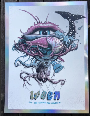 WEEN Concert Poster Foil Redmond Washington 7-1-22 Rare